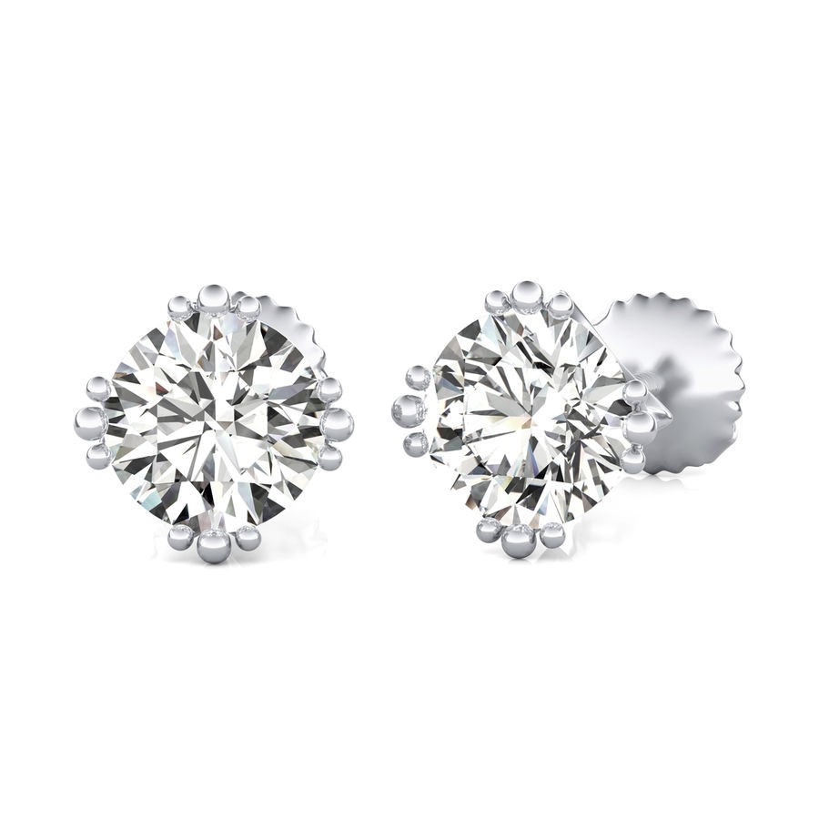 Crown Prong Stud Earrings 