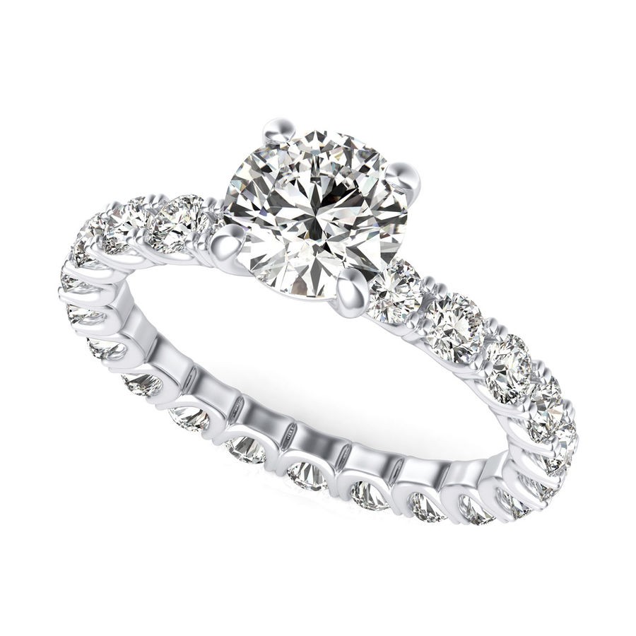 U Shape Prong Eternity Engagement Ring