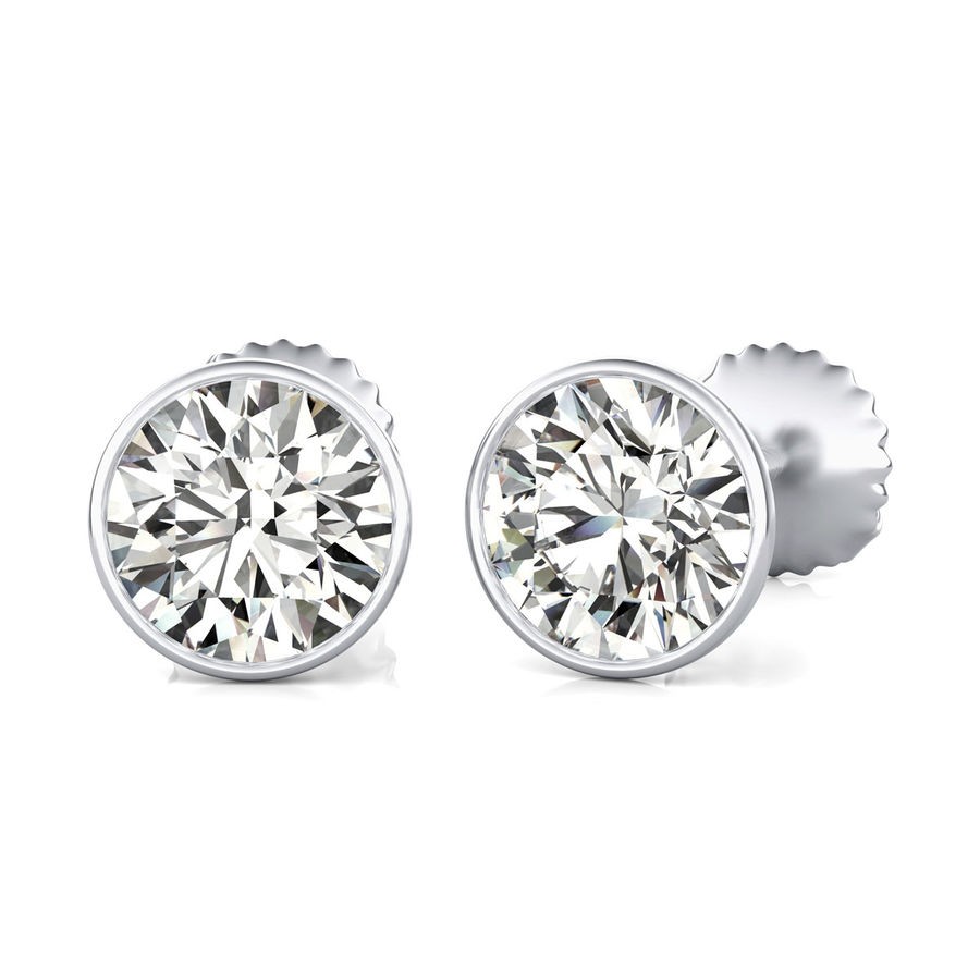 Bezel Stud Earrings