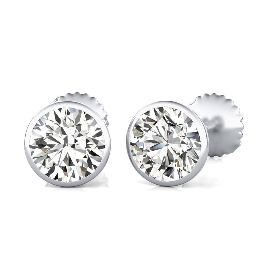 Bezel Stud Earrings