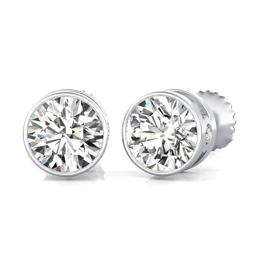 Bezel Stud Earrings