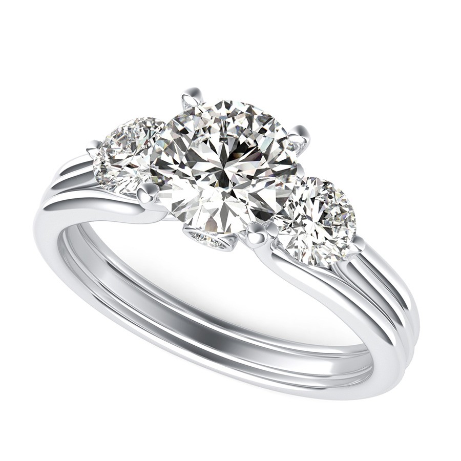 Hartine Three Stone Engagement Ring