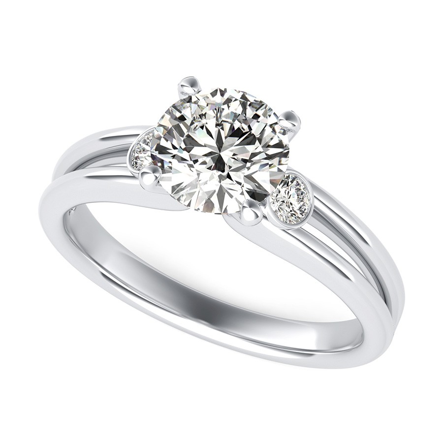 Taj Three Stone Engagement Ring