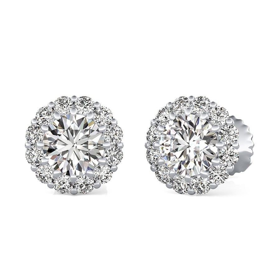 Curved Basket Halo Earrings