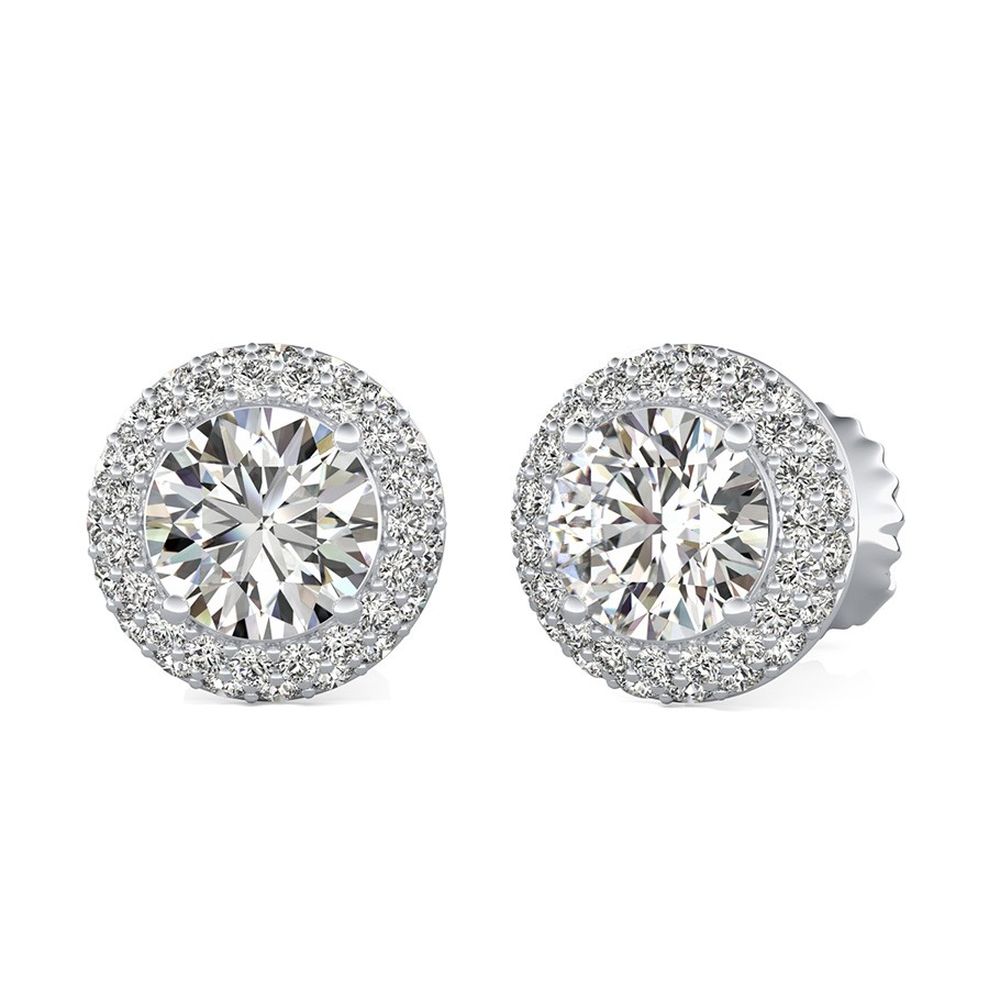 Micro Pave Halo Earrings