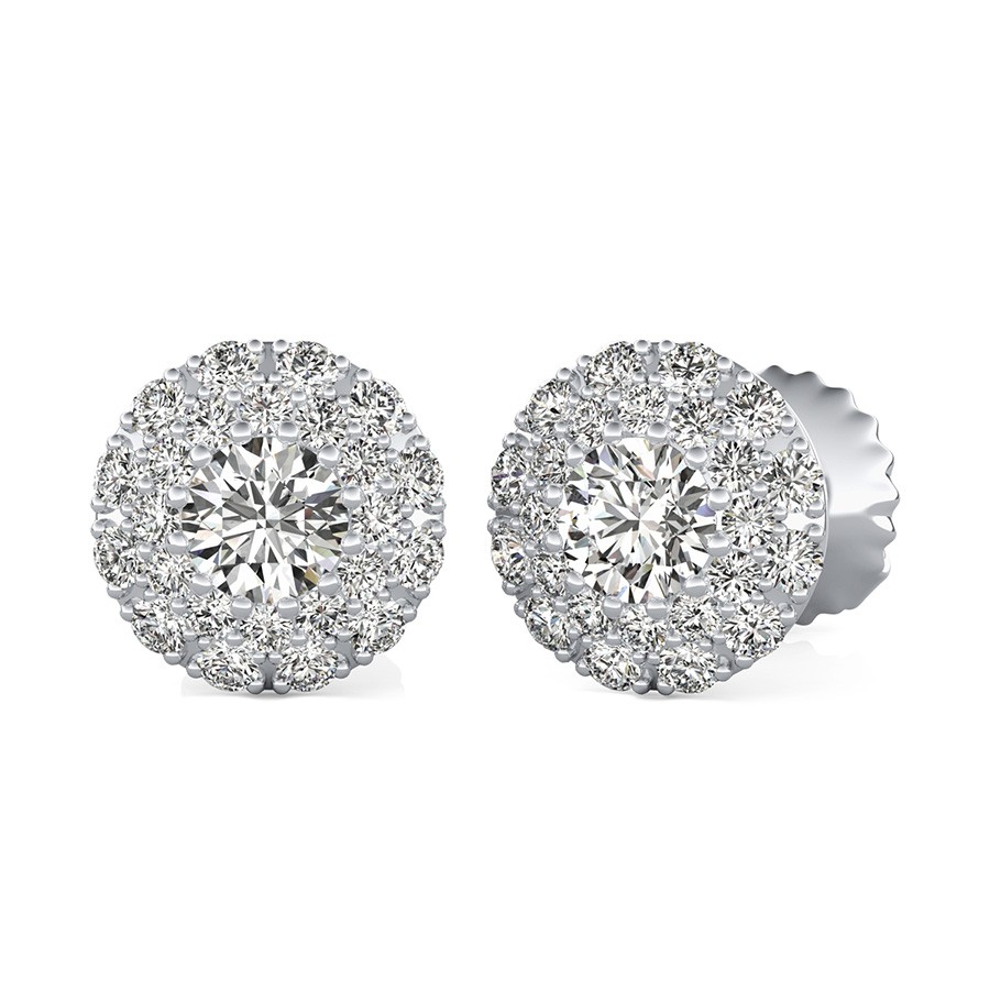 Heart Micro Pave Halo Earrings