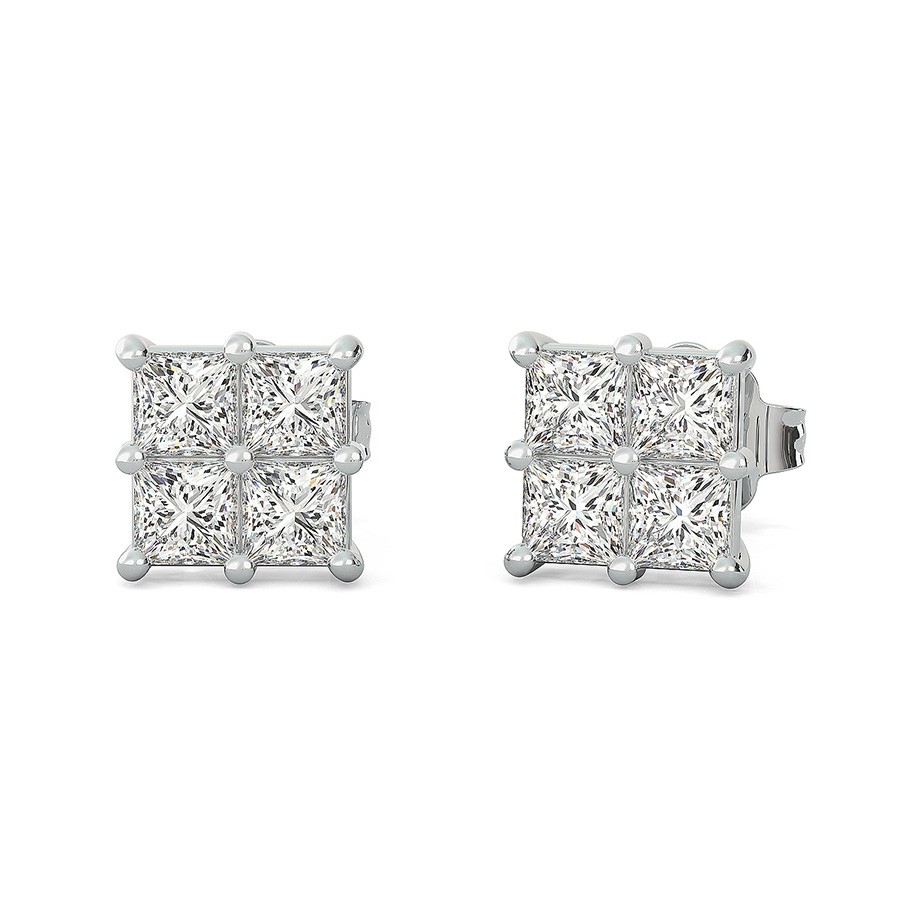 2x2 Classic Cluster Earrings