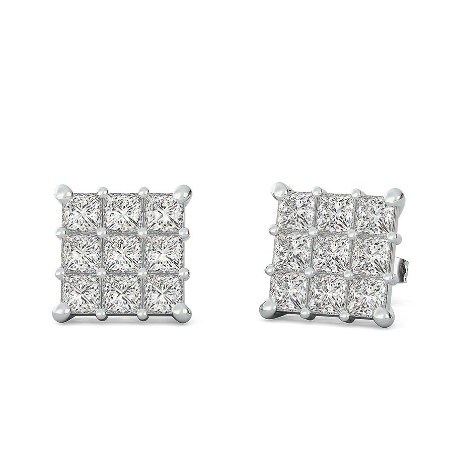 3x3 Classic Cluster Earrings