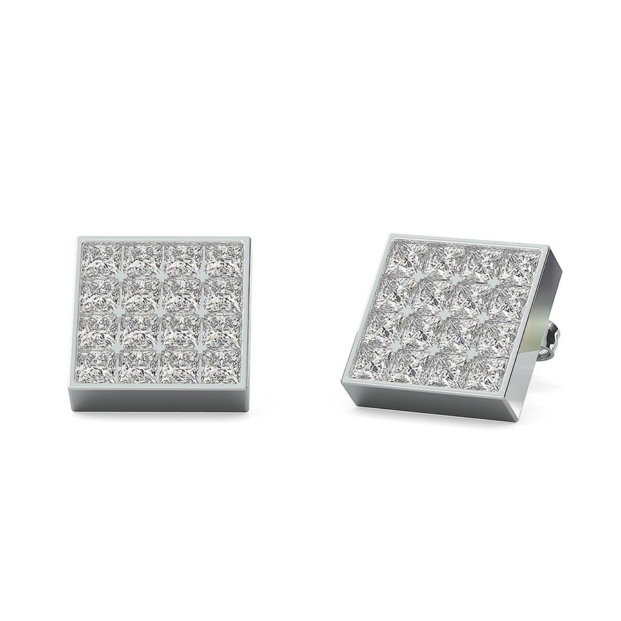 4x4 Bezel Cluster Earrings