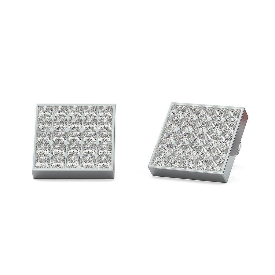 5x5 Bezel Cluster Earrings