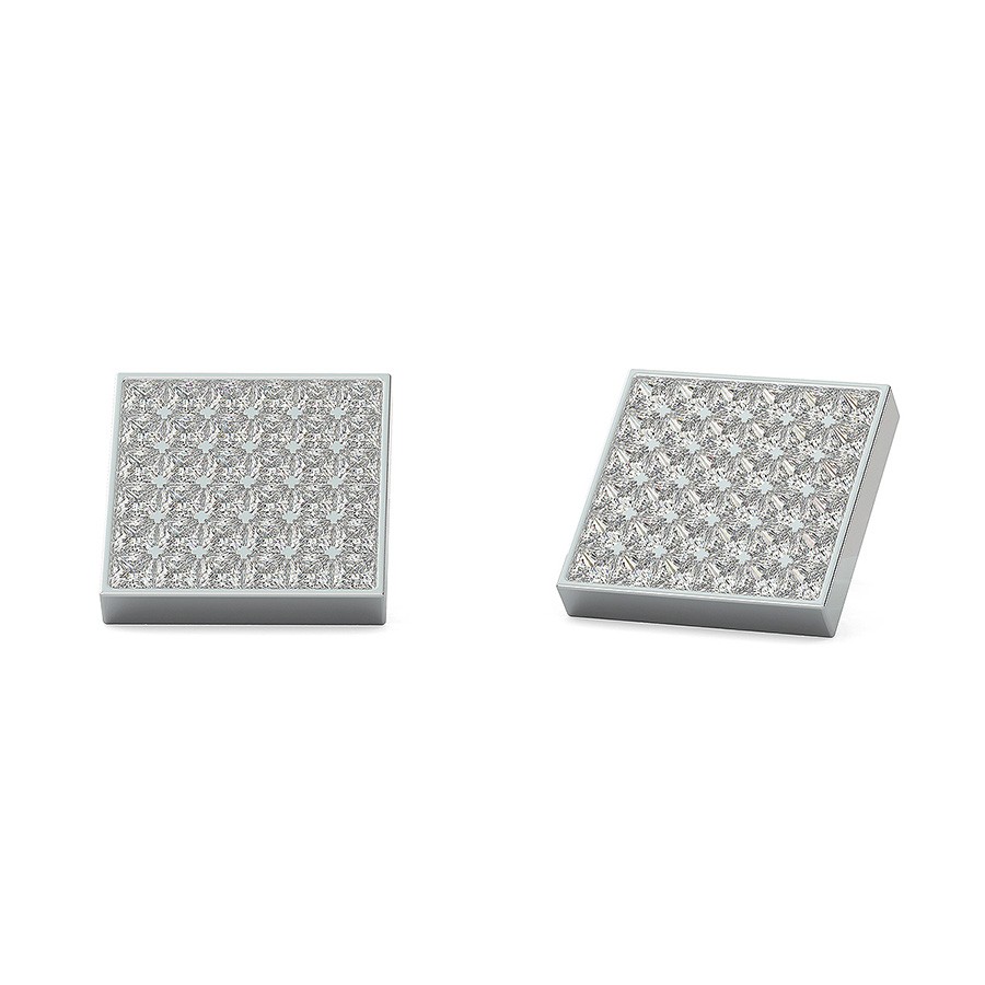 6x6 Bezel Cluster Earrings