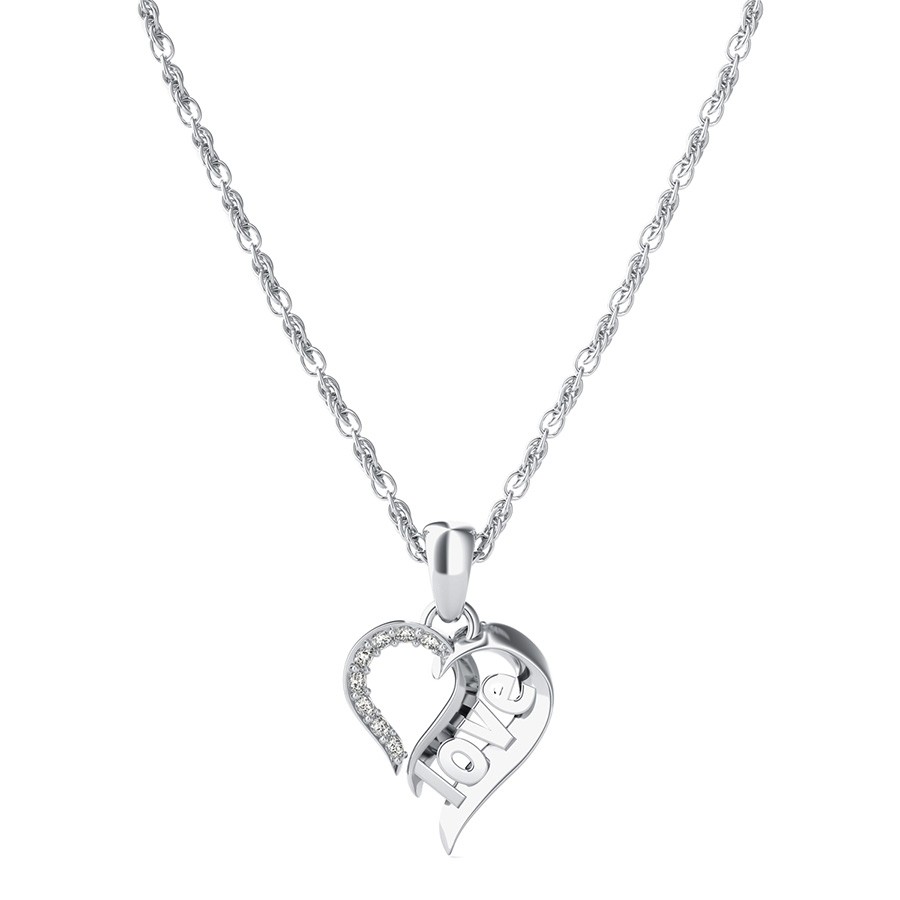 "Love" Cut Through Heart Pendant