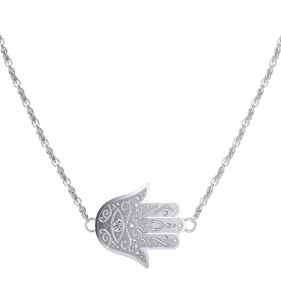 Carved Sideways Hamsa Pendant