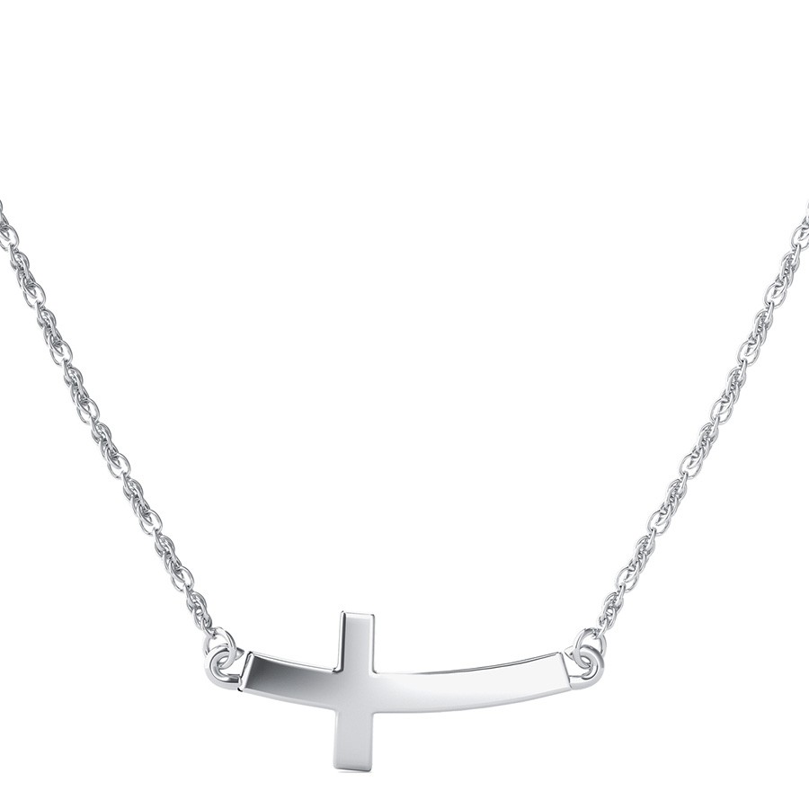 Sideways Curved Cross Pendant
