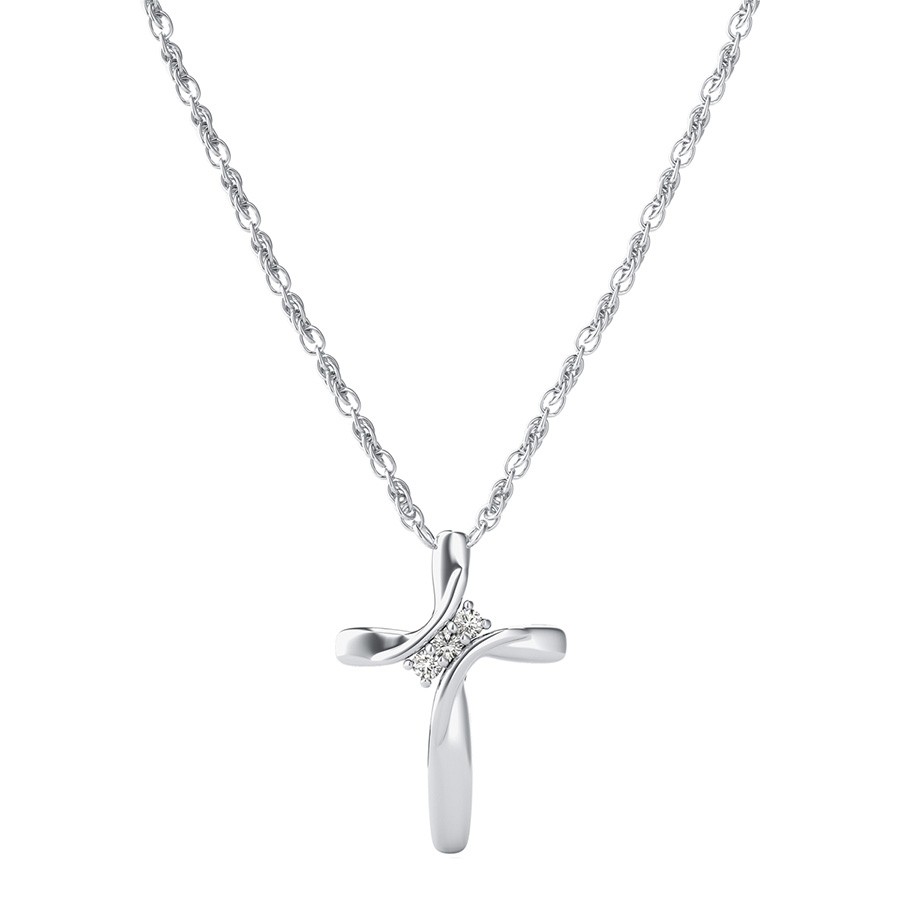 Cross Pendant With Pave Set Stones