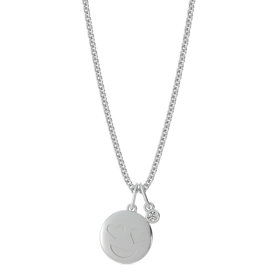 Heart Eyes Emoji Disc Pendant