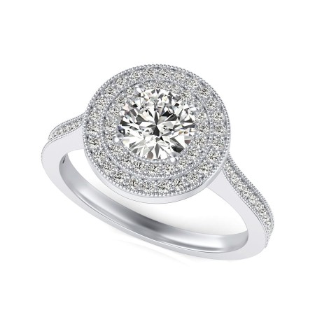 Double Halo Engagement Ring